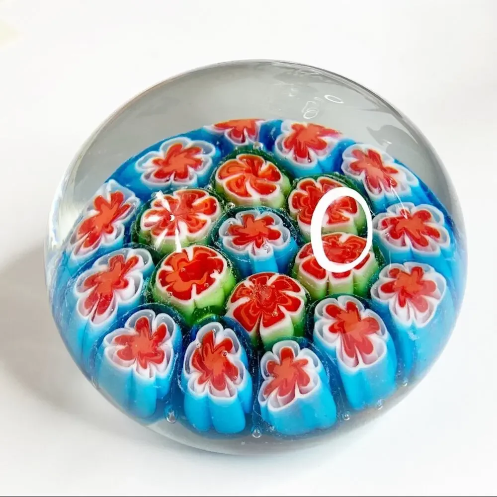 Vintage Glass Millefiori Paper Weight